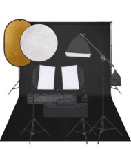 Kit de studio photo avec éclairage toile de fond et réflecteur | Mobilier & Déco
