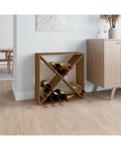 Armoire à vin Marron miel 62x25x62 cm Bois de pin massif | Mobilier & Déco
