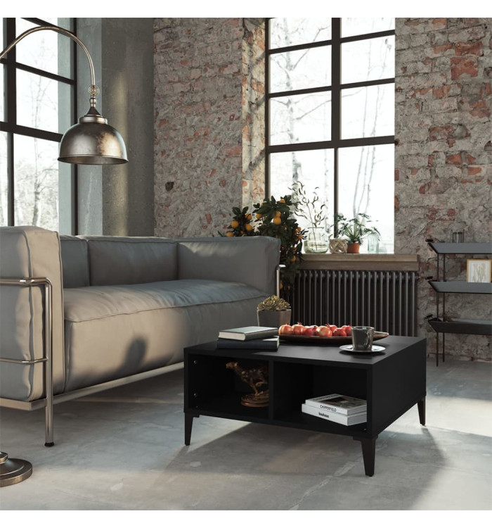 Table basse noir 60x60x30 cm bois d'ingénierie | Mobilier & Déco