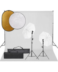Kit de studio photo avec éclairage toile de fond et réflecteur | Mobilier & Déco