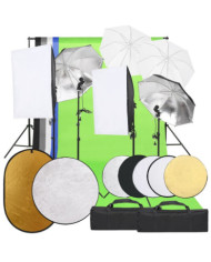 Kit de studio photo avec éclairage toile de fond et réflecteur | Mobilier & Déco