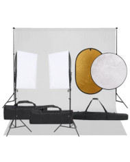 Kit de studio photo avec éclairage toile de fond et réflecteur | Mobilier & Déco