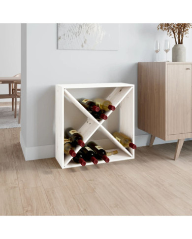 Armoire à vin Blanc 62x25x62 cm Bois de pin massif | Mobilier & Déco