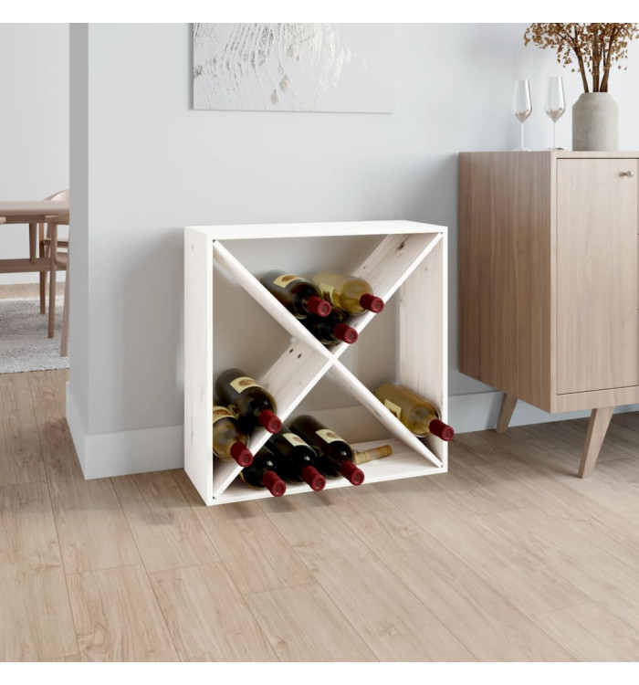 Armoire à vin Blanc 62x25x62 cm Bois de pin massif | Mobilier & Déco