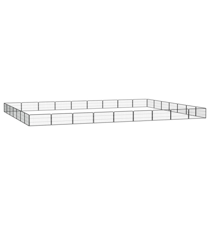 Parc pour chien 32panneaux Noir 100x50cm Acier enduit de poudre | Mobilier & Déco