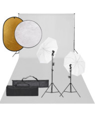 Kit de studio photo avec éclairage toile de fond et réflecteur | Mobilier & Déco