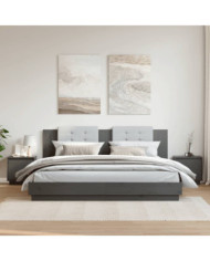 Tables de chevet 2 pcs Gris 40x30x40 cm Bois de pin solide | Mobilier & Déco