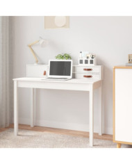 Bureau Blanc 110x50x93 cm Bois massif de pin | Mobilier & Déco