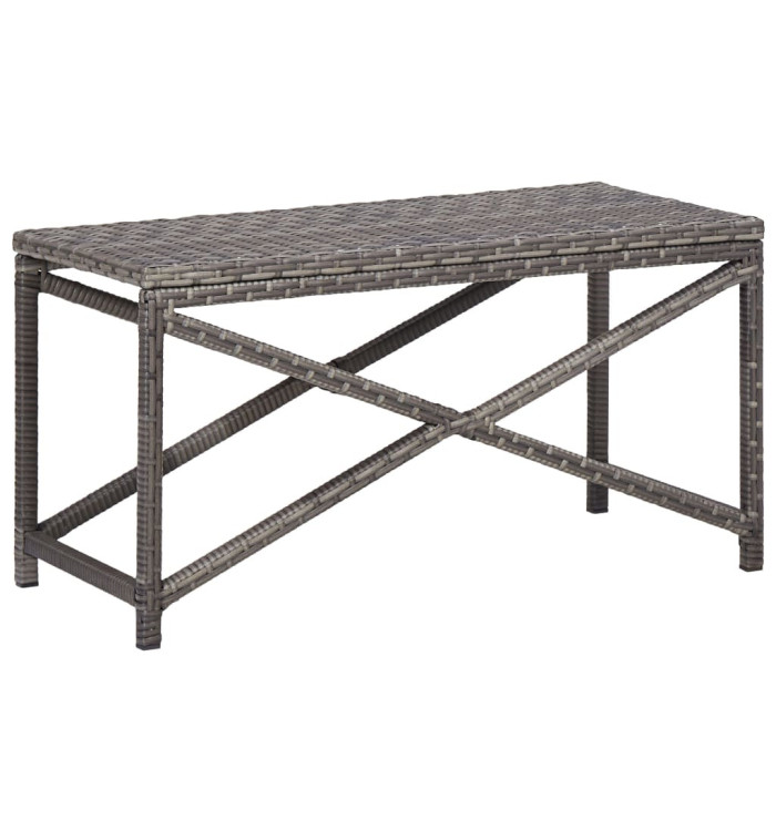 Banc de jardin 80 cm Résine tressée Gris | Mobilier & Déco
