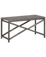 Banc de jardin 80 cm Résine tressée Gris | Mobilier & Déco