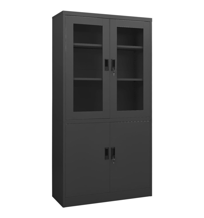 Armoire de bureau Anthracite 90x40x180 cm Acier | Mobilier & Déco