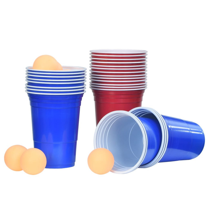 Ensemble de table de bière-pong 0,5 L Plastique | Mobilier & Déco
