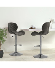 Tabourets de bar lot de 2 gris foncé velours | Mobilier & Déco