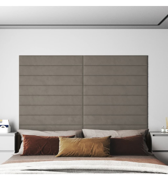Panneaux muraux 12 pcs Gris clair 90x15 cm Velours 1,62 m² | Mobilier & Déco