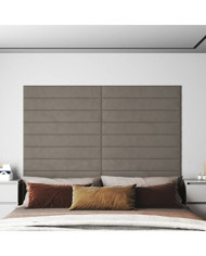 Panneaux muraux 12 pcs Gris clair 90x15 cm Velours 1,62 m² | Mobilier & Déco