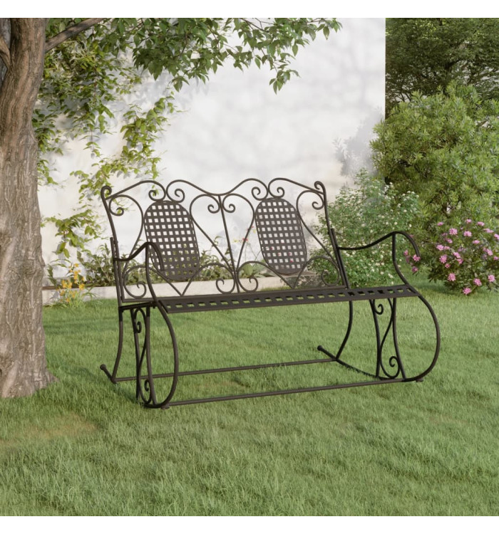 Banc à bascule 2 places 113 cm noir acier | Mobilier & Déco