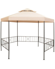 Chapiteau tente de jardin Hexagonal Beige 323 x 265 cm | Mobilier & Déco
