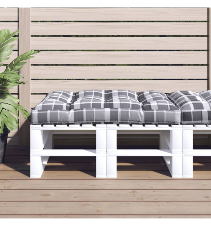 Coussin de palette motif à carreaux gris 120x80x12 cm tissu | Mobilier & Déco