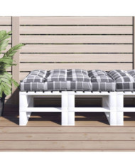 Coussin de palette motif à carreaux gris 120x80x12 cm tissu | Mobilier & Déco