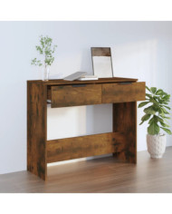 Table console Chêne fumé 90x36x75 cm Bois d'ingénierie | Mobilier & Déco