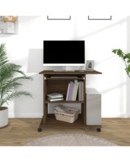 Bureau d'ordinateur Chêne marron 80x50x75 cm Bois d'ingénierie | Mobilier & Déco