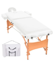 Table de massage pliable à 2 zones 10 cm d'épaisseur Blanc | Mobilier & Déco