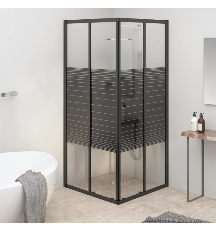 Cabine de douche à rayures ESG 70x70x180 cm Noir | Mobilier & Déco