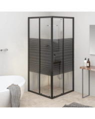 Cabine de douche à rayures ESG 70x70x180 cm Noir | Mobilier & Déco