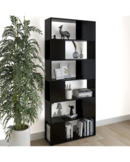 Bibliothèque/Séparateur de pièce Noir Bois d'ingénierie | Mobilier & Déco