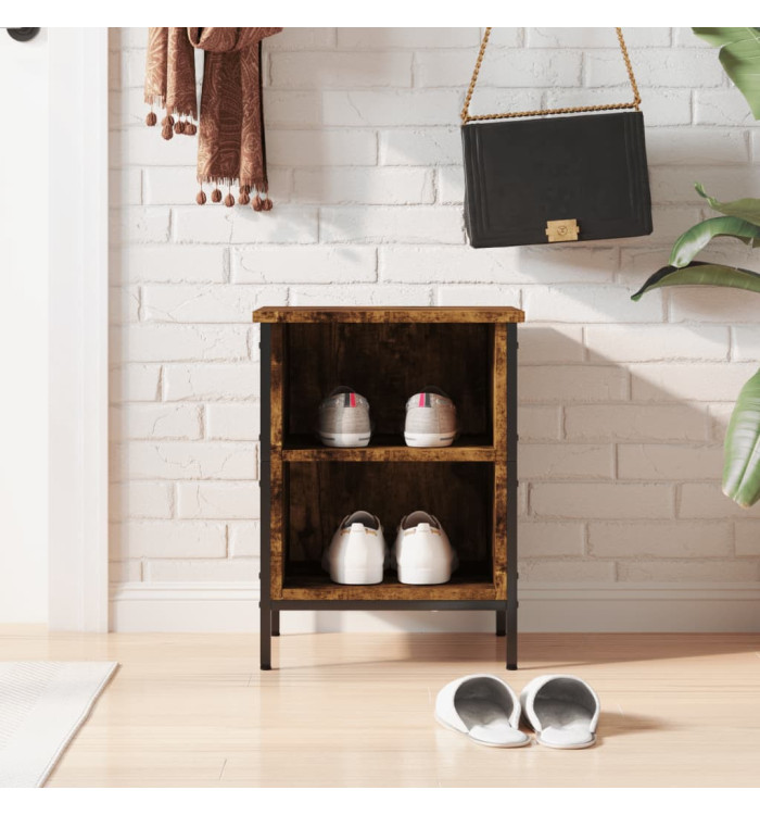 Armoire à chaussures chêne fumé 38x35x50 cm bois d'ingénierie | Mobilier & Déco