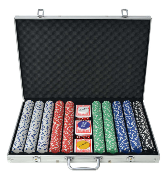 Jeu de poker avec 1000 jetons Aluminium | Mobilier & Déco