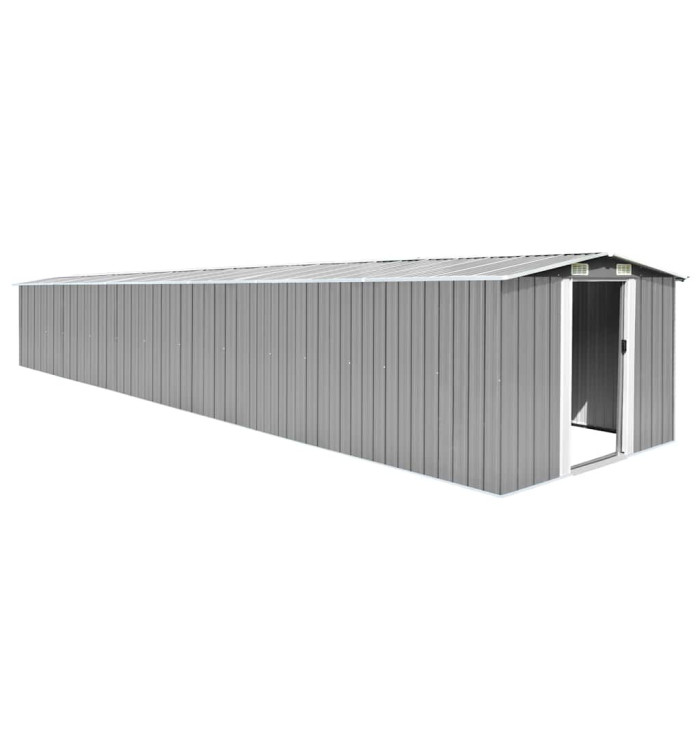 Abri de jardin Gris 257x779x181 cm Acier galvanisé | Mobilier & Déco