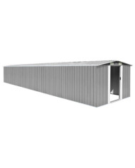 Abri de jardin Gris 257x779x181 cm Acier galvanisé | Mobilier & Déco