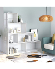 Bibliothèque/Séparateur de pièce Blanc brillant Bois ingénierie | Mobilier & Déco