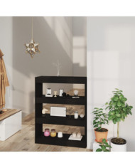 Bibliothèque/Cloison Noir 80x30x103 cm Bois d'ingénierie | Mobilier & Déco