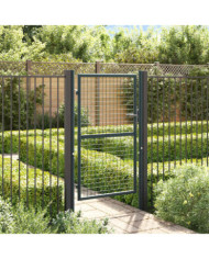 Portail en maille de jardin Acier galvanisé 100 x 200 cm Gris | Mobilier & Déco