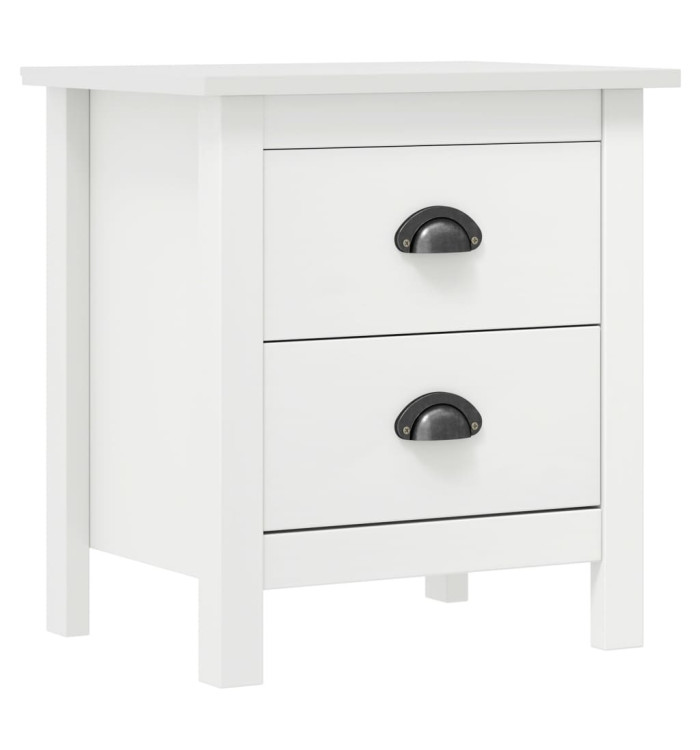 Table de chevet Hill Blanc 46x35x49,5 cm Bois de pin solide | Mobilier & Déco