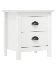 Table de chevet Hill Blanc 46x35x49,5 cm Bois de pin solide | Mobilier & Déco