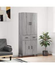 Buffet haut Sonoma gris 69,5x34x180 cm Bois d'ingénierie | Mobilier & Déco