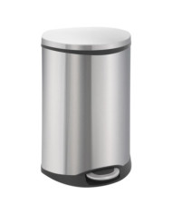 EKO Poubelle à pédale Shell 50 L Argenté mat | Mobilier & Déco