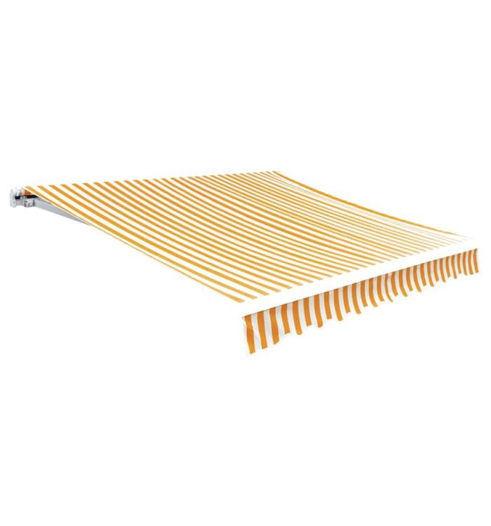 Tissu d'auvent Jaune tournesol/blanc 6 x 3 m (cadre non inclus) | Mobilier & Déco