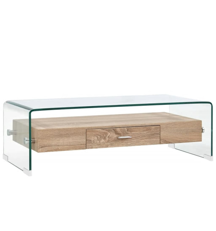 Table basse Clair 98x45x31 cm Verre trempé | Mobilier & Déco