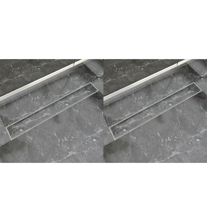 Drain de douche linéaire 2 pc 830 x 140 mm Acier inoxydable | Mobilier & Déco