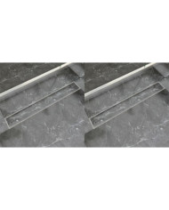 Drain de douche linéaire 2 pc 830 x 140 mm Acier inoxydable | Mobilier & Déco