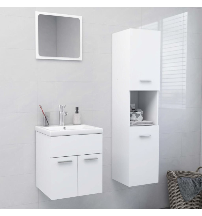 Ensemble de meubles de salle de bain Blanc Aggloméré | Mobilier & Déco