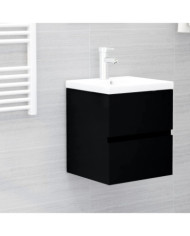 Armoire d'évier avec lavabo intégré Noir Aggloméré | Mobilier & Déco