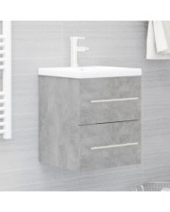 Armoire d'évier avec lavabo intégré Gris béton Aggloméré | Mobilier & Déco