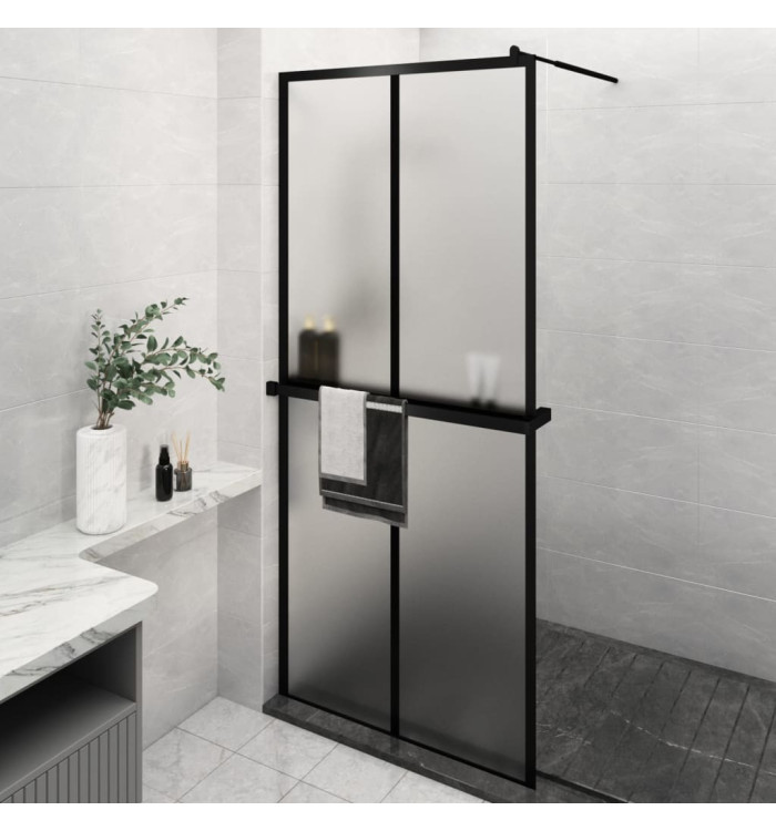 Paroi de douche avec étagère Noir 100x195cm Verre ESGetAluminium | Mobilier & Déco