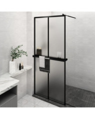Paroi de douche avec étagère Noir 100x195cm Verre ESGetAluminium | Mobilier & Déco