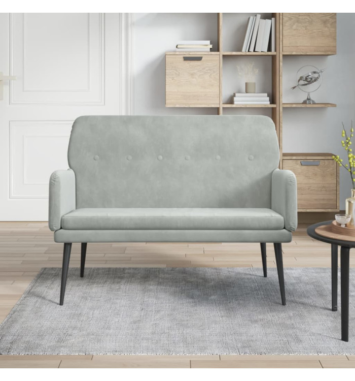 Banc Gris clair 108x79x79 cm Velours | Mobilier & Déco